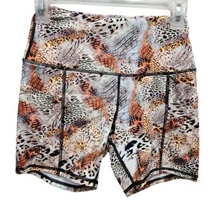 Oalka Women's Animal Print Bike Shorts Athletic Athleisure NWOT Size XS